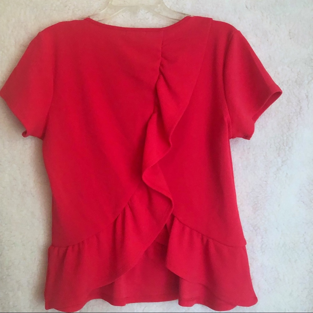 Eyeshadow Coral Ruffle details Blouse/Top XL, NWT - Picture 2 of 3